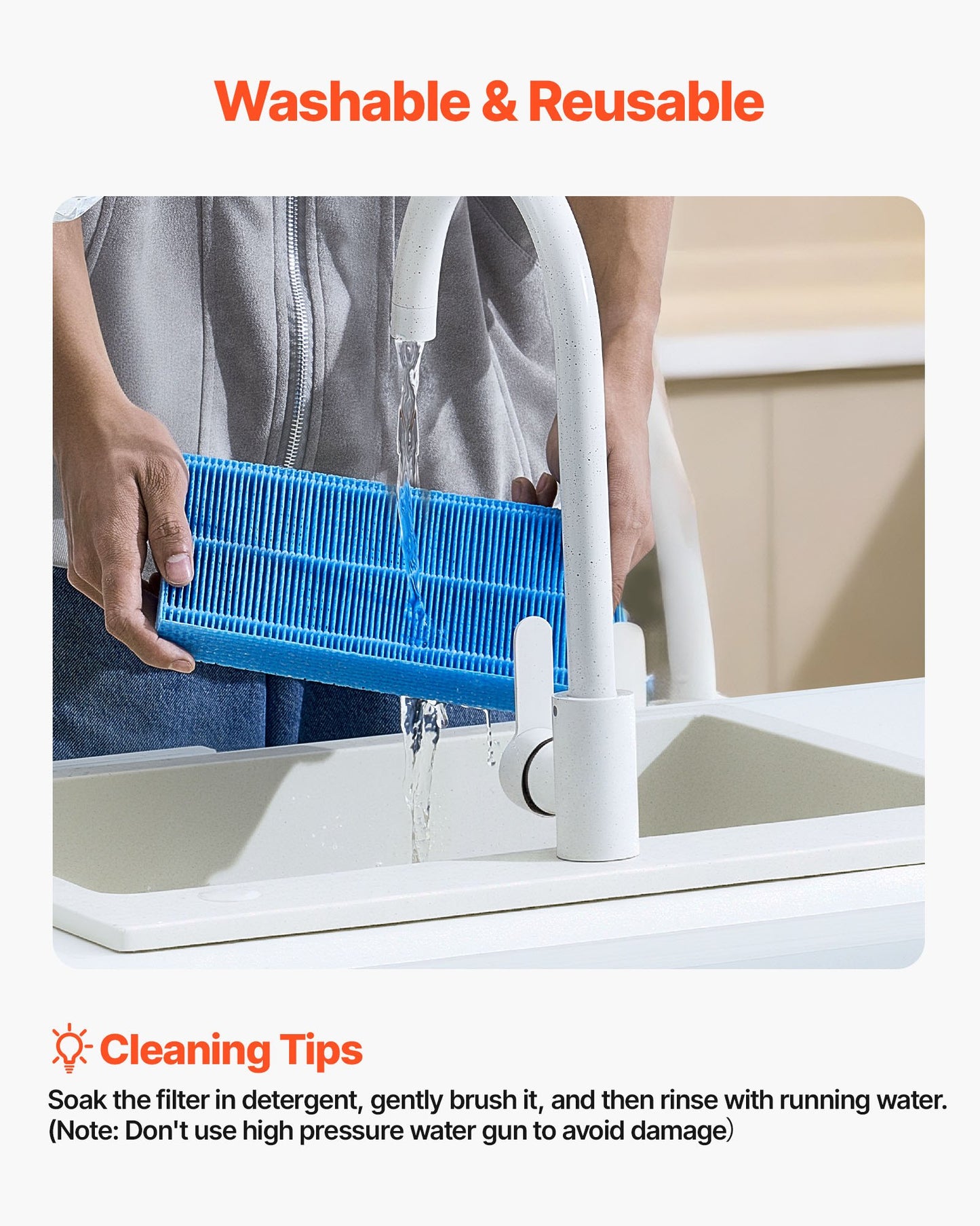 Air Purifier Filter Replacement, Compatible with KJ420F-A35 Filter Accessories with Precision Mesh Screen, Washable & Reusable, Easy to Replace for Indoor Room Office Humidifying, Blue