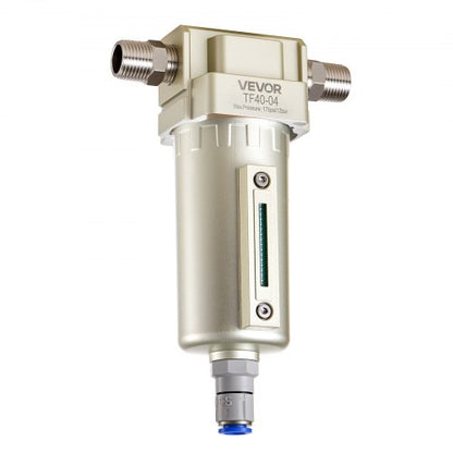 Air Compressor Filter, 1/2" NPT Air-Dryer for Compressor with 5μm Brass Filter Element, Auto-Drain Air Compressor Water Separator 175 PSI Max Working Pressure, Aluminum Alloy Bowl