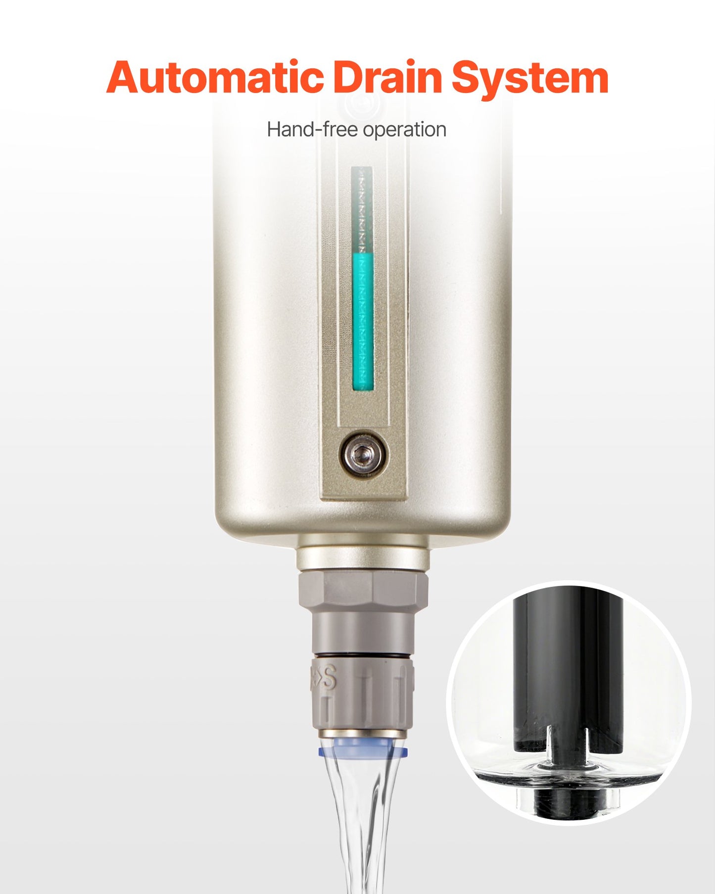 Air Compressor Filter, 1/2" NPT Air-Dryer for Compressor with 5μm Brass Filter Element, Auto-Drain Air Compressor Water Separator 175 PSI Max Working Pressure, Aluminum Alloy Bowl