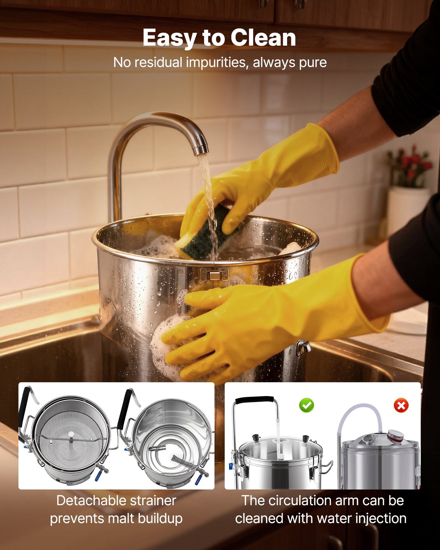 Electric Brewing System, 9.2 Gal/35 L Brewing Pot, All-in-One Home Beer Brewer with Pump, Mash Boil Device with Panel, Auto/Manual Mode 100-1800W Power 25-100℃ Temp 1-180 min Timer Recipe Memory