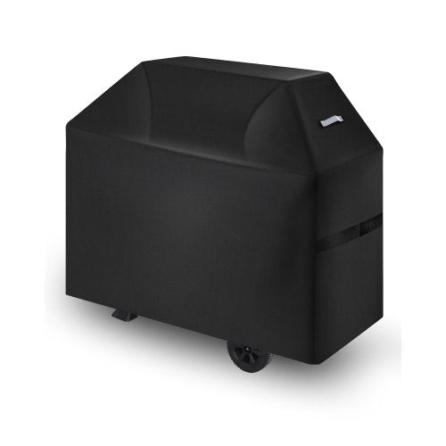 Grill Cover, 58 inch BBQ Covers for Outdoor Grills, Waterproof, Fade Resistant, Weather Resistant Heavy Duty 600D Polyester, Easy On/Off, with Hook-and-Loop Straps, Black