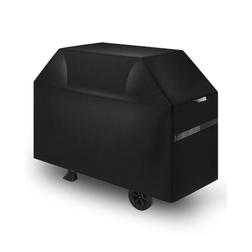 Grill Cover, 65 inch BBQ Covers for Outdoor Grills, Waterproof, Fade Resistant, Weather Resistant Heavy Duty 600D Polyester, Easy On/Off, with Hook-and-Loop Straps, Black