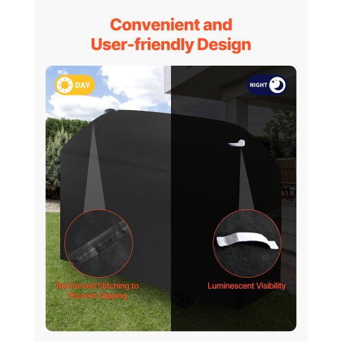 Grillöverdrag, 63 tums grillöverdrag för utomhusgrillar, vattentätt, blekningsbeständigt, väderbeständigt kraftigt 600D polyester, enkelt på och av, med kardborreband, svart |  EU