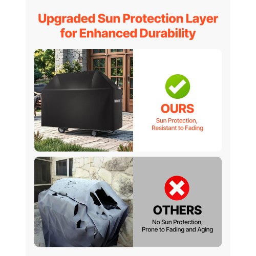 Grillöverdrag, 48 tums grillöverdrag för utomhusgrillar, vattentätt, blekningsbeständigt, väderbeständigt kraftigt 600D polyester, enkelt på och av, med kardborreband, svart |  EU