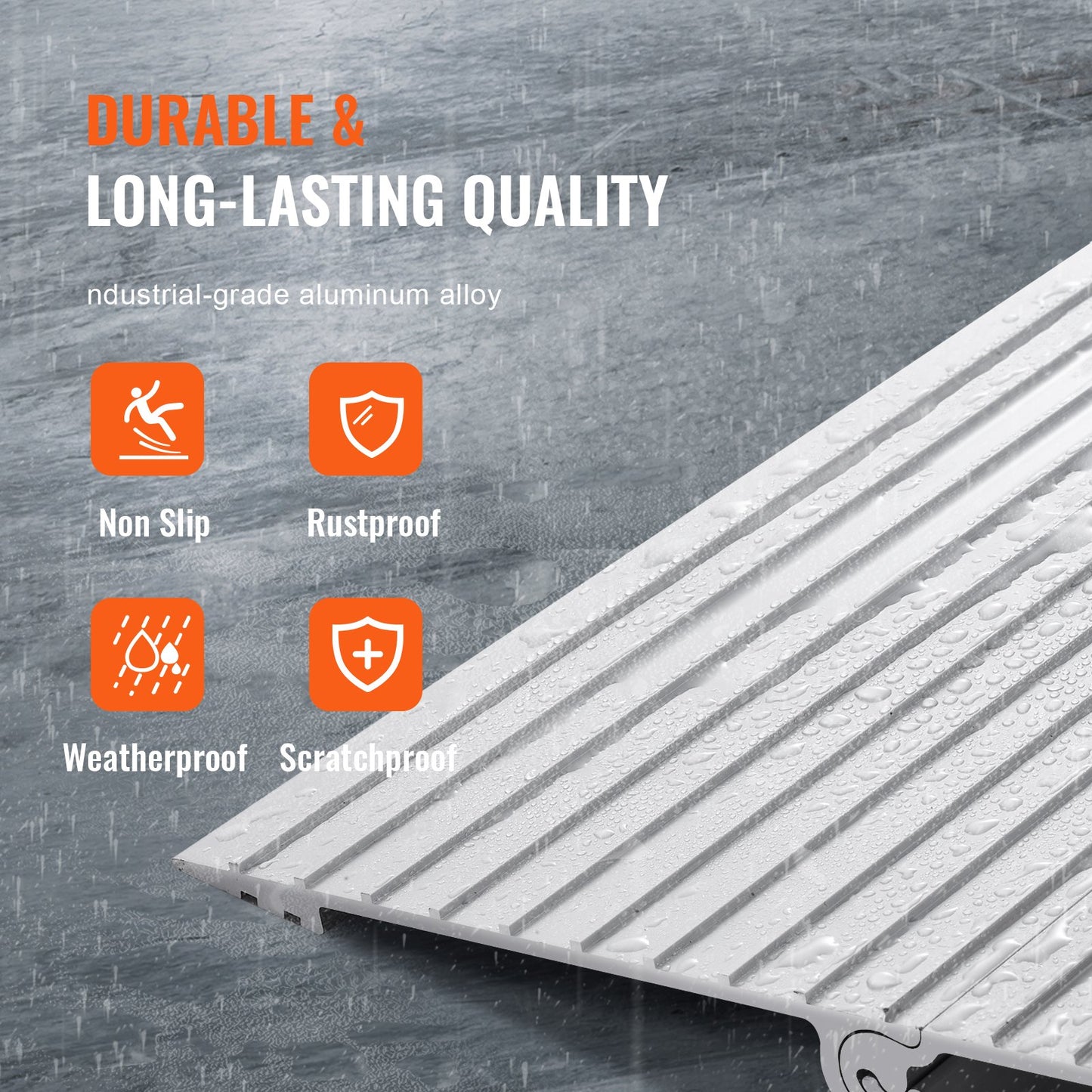 Türschwellenrampe, 2,5 cm Anstieg, 361 kg Tragkraft, Rollstuhl-Türrampe, Aluminium-Schwellenrampe für Türöffnungen, verstellbare modulare Schwellenrampe für Rollstühle, Scooter, Elektrorollstühle