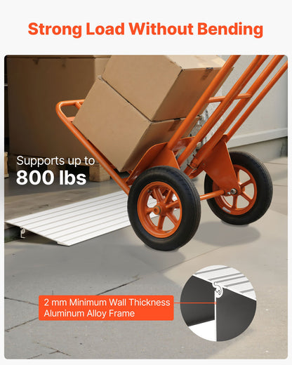 Door Threshold Ramp, 1 inch Rise, Aluminum Alloy Threshold Ramp Rated 800 lbs Load Capacity, Handicap Ramps for Home Steps for Wheelchair, Scooters, Power Chairs, Walkers, Bicycle, Tricycle