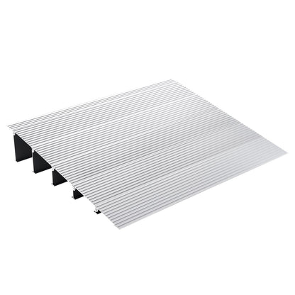 Door Threshold Ramp, 5" Rise, 800 lbs Load Capacity, Wheelchair Door Ramp, Aluminum Threshold Ramp for Doorways, Adjustable Modular Threshold Ramp for Wheelchairs, Scooters, Power Chairs