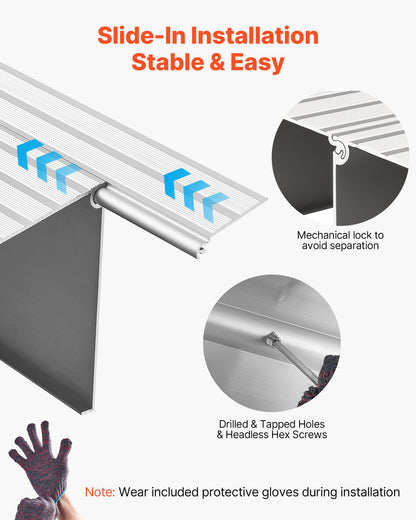 Door Threshold Ramp, 5 inch Rise, Aluminum Alloy Threshold Ramp Rated 800 lbs Load Capacity, Handicap Ramps for Home Steps for Wheelchair, Scooters, Power Chairs, Walkers, Bicycle, Tricycle