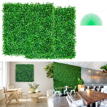 12PCS 10x10 inch Artificial Boxwood Panels, Boxwood Hedge Wall Mat,Artificial Grass Backdrop Wall, Privacy Hedge Screen UV Protected for Outdoor Indoor Garden Fence Backyard