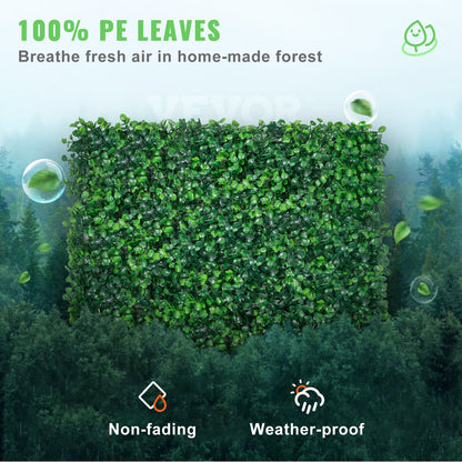 12PCS 10x10 inch Artificial Boxwood Panels, Boxwood Hedge Wall Mat,Artificial Grass Backdrop Wall, Privacy Hedge Screen UV Protected for Outdoor Indoor Garden Fence Backyard