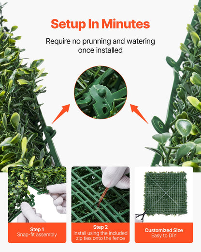 Artificial Grass Wall Panels, 40 x 120 inch, Milan Grass Greenery Boxwood Panel for Indoor Outdoor Green Decor & Ivy Fence Covering, Privacy Backdrop Wall Hedge Screen for Garden