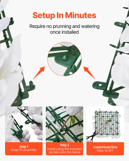 3D Flower Wall Panel 24 ST 15 x 15 tum konstgjord blommig bakgrund för bröllop