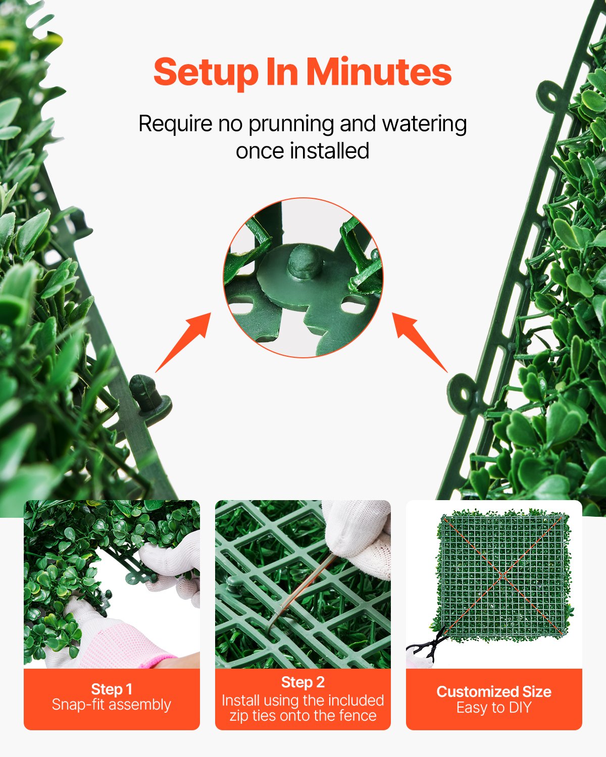 Kunstrasen-Wandpaneele, 8 Stück, 50,8 x 50,8 cm, 3D-Grün für die Innendekoration