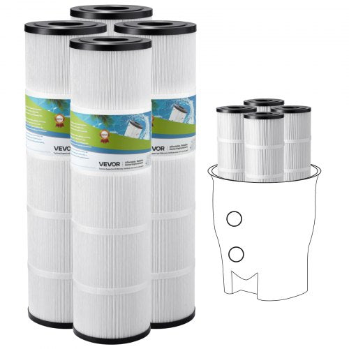 Pool Filter Cartridge, 4x 105 Sq. Ft, Spa Hot Tub Filter Cartridge Replacement, Compatible with Pentair CCP420, Pleatco PCC80-PAK4l, Secure for Kids & Pet, Easy to Clean