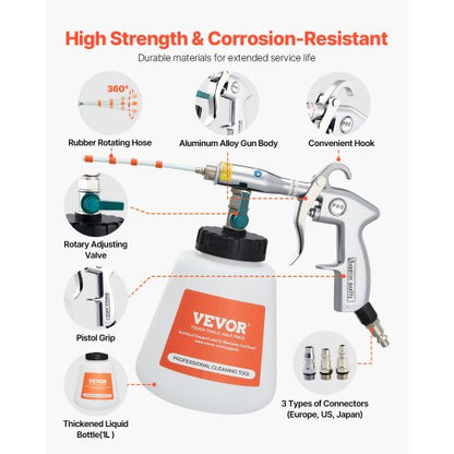 Bilrengöringspistol 6-9,2 bar högtrycksluftblåspistol 1 liter vätskeflaska |  EU