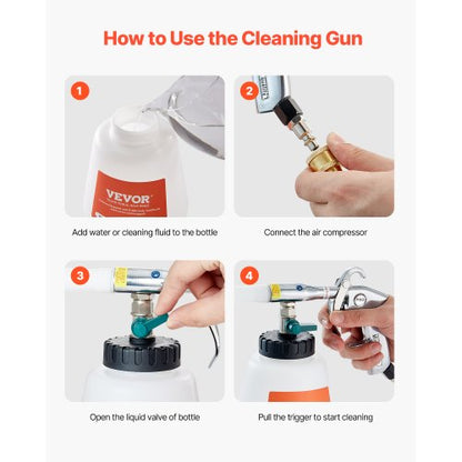 Bilrengöringspistol 6-9,2 bar högtrycksluftblåspistol 1 liter vätskeflaska |  EU