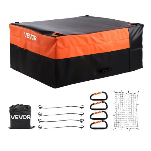 Truck Bed Cargo Bag, Waterproof 840D PVC, 51.18 x 40.16 x 21.85 in (26 Cu. ft), Heavy Duty Cargo Bag for Truck Bed with Bungee Cords, Net and Carabiners, Fits a Variety of SUV & Pickup Trucks