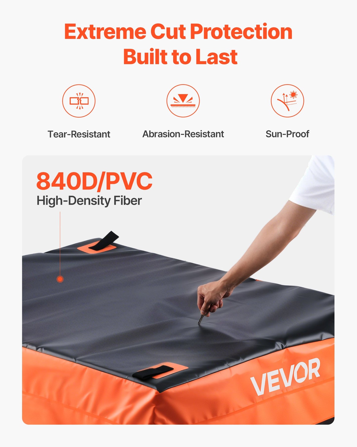 Truck Bed Cargo Bag, Waterproof 840D PVC, 51.18 x 40.16 x 21.85 in (26 Cu. ft), Heavy Duty Cargo Bag for Truck Bed with Bungee Cords, Net and Carabiners, Fits a Variety of SUV & Pickup Trucks