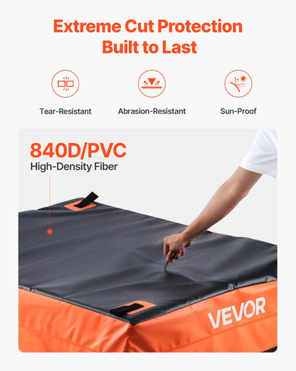 Truck Bed Cargo Bag, Waterproof 840D PVC, 51.18 x 40.16 x 21.85 in (26 Cu. ft), Heavy Duty Cargo Bag for Truck Bed with Bungee Cords, Net and Carabiners, Fits a Variety of SUV & Pickup Trucks