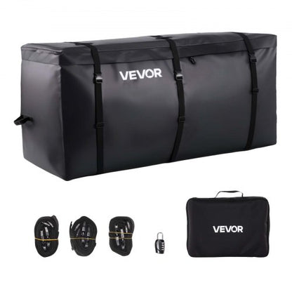 Hitch Cargo Carrier Bag, Waterproof 840D PVC, 60.24 x 24.02 x 35.94 in (30 Cubic Feet), Heavy Duty Cargo Bag for Truck Bed Storage with Reinforced Straps, Suitable for Car SUV Vans Hitch Basket