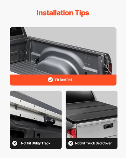 Overland Truck Bed Rack, 14.4-17.3 in Height, Adjustable Bed Cargo Rack with Security LED Light, Compatible with Ram 1500/Tundra/Silverado 1500/F150/Gladiator JT/Colorado/Canyon/Ranger/Maverick