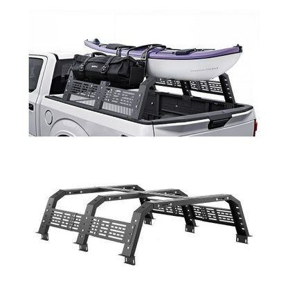 Overland Truck Bed Rack, 54.3-68.3 in Width, Adjustable Overland Bed Cargo Rack with Sidebar and 900 lbs Static Load Capacity, Heavy Duty Steel, Compatible with Full Size and Mid-Size Trucks
