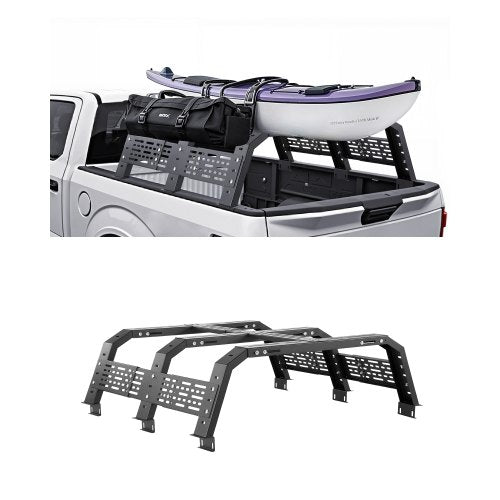 Overland Truck Bed Rack, 49.2-67.9 in Width, Adjustable Overland Bed Cargo Rack with Sidebar, 900 lbs Static Capacity, Heavy Duty Steel, for Mid-Size Trucks, Compatible with Tacoma/Gladiator JT