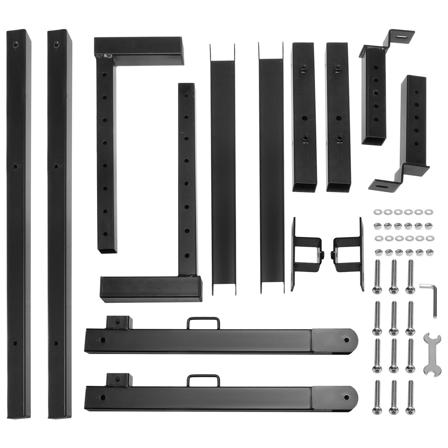 LKW-Gepäckträger, 19-34 Zoll ausziehbarer LKW-Leiterträger, 38,6"-43,6" höhenverstellbar, 250 lbs Tragkraft, Stahlleiterträger für LKW, Hochleistungs-LKW-Ladeflächenträger für Kajak, Surfbrett, Holz, Leiter