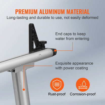 LKW-Gepäckträger, 363 kg Tragkraft, 180 x 78 cm Aluminium-Leiterträger für LKW mit 8 C-Klemmen ohne Bohren, Hochleistungs-Ladeflächenträger mit zwei Stangen für Kajak, Surfbrett, Bauholz, Leiter