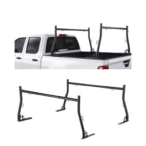 Truck Ladder Rack, 49-73 in Width, Extendable Universal Cargo Rack, Heavy Duty Steel with 800 lbs Static Load Capacity, Ideal for Canoes, Surfboards, Ladders, Lumber, Tents, and Large Cargo