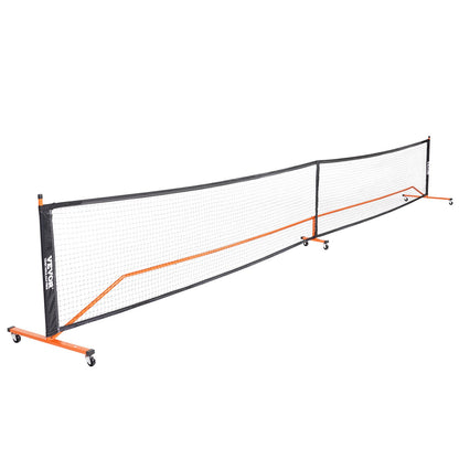 Pickleball-Netz-Set, 22 Fuß (6,7 m) großes, tragbares Pickleball-System in Standardgröße mit Tragetasche, Bällen und Rädern, wetterbeständigem, stabilem Metallrahmen und starkem PE-Netz, für die Auffahrt im Hinterhof