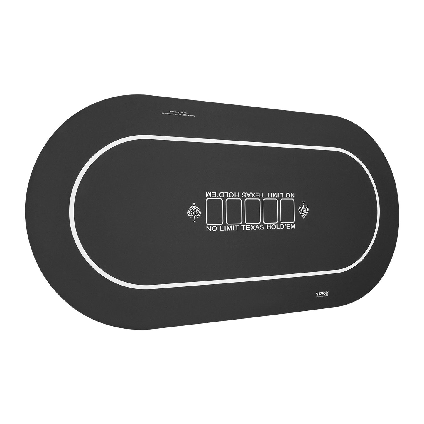 Pokerbordsskiva 70 x 35 tums pokermatta 6-8 spelare Vikbar med väska svart