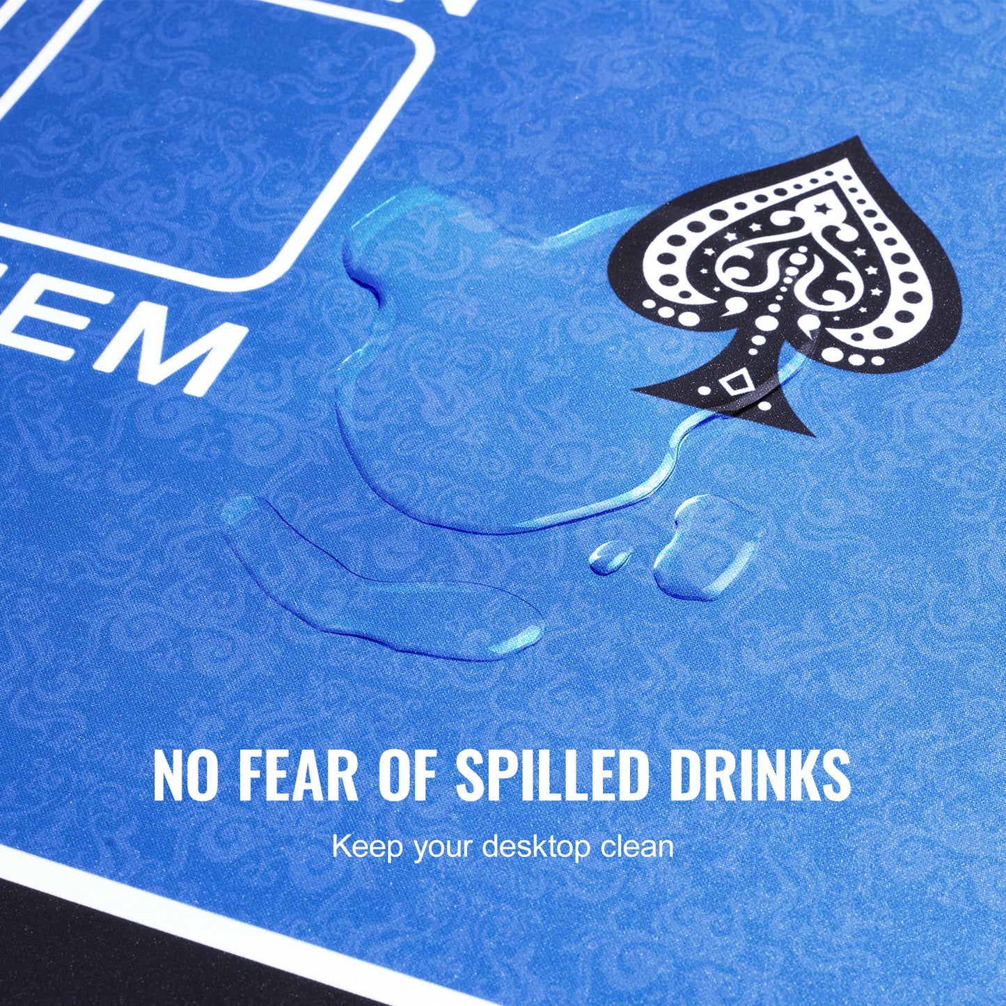 Pokerbordsskiva 70 x 35 tums pokermatta 6-8 spelare Vikbar med väska blå