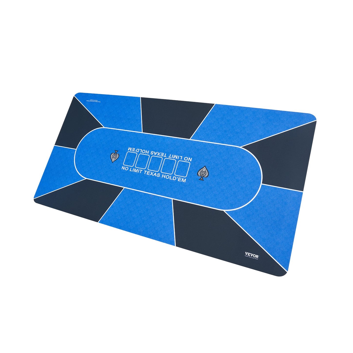 Pokerbordsskiva 70 x 35 tums pokermatta 6-8 spelare Vikbar med väska blå