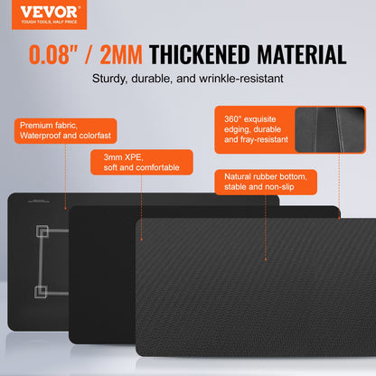 Pokertischplatte, 178,8 x 88,9 cm, Pokermatte, 6–8 Spieler, faltbar, mit Tasche, Schwarz