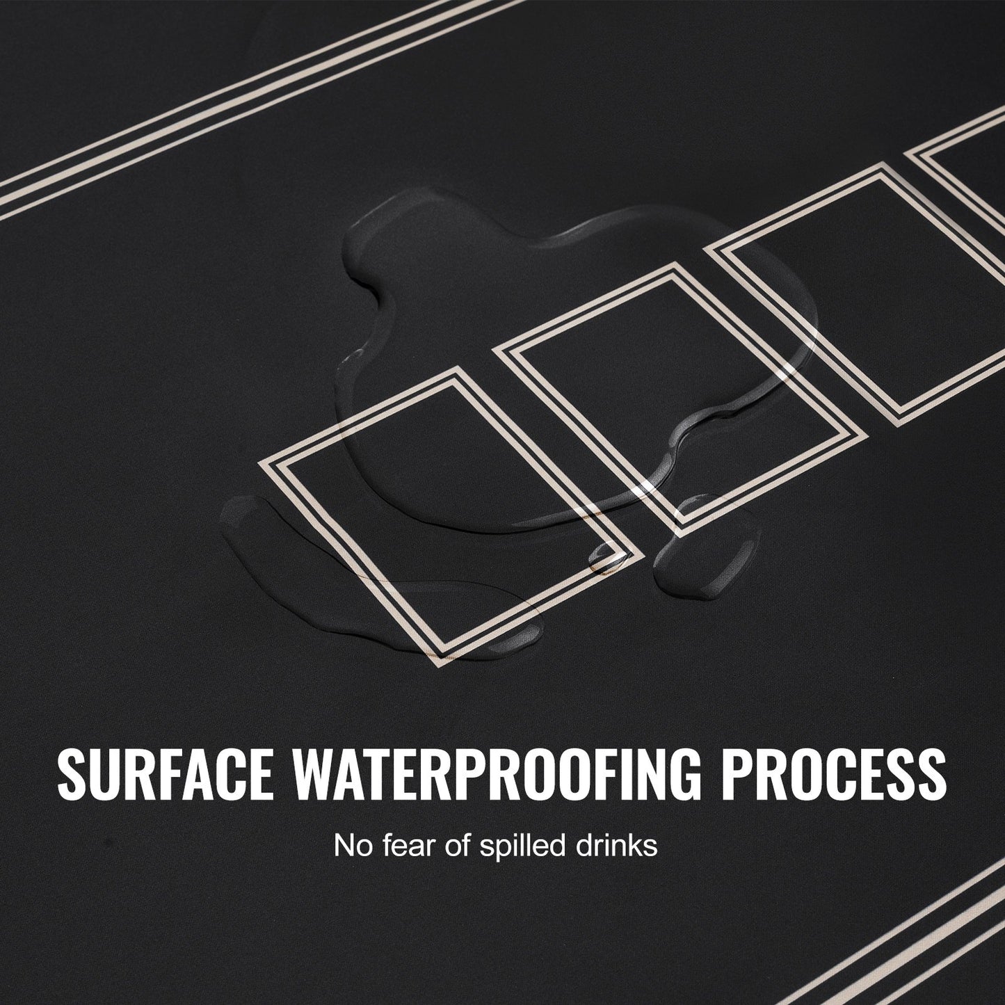 Pokertischplatte, 178,8 x 88,9 cm, Pokermatte, 6–8 Spieler, faltbar, mit Tasche, Schwarz