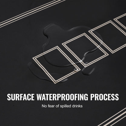 Pokertischplatte, 178,8 x 88,9 cm, Pokermatte, 6–8 Spieler, faltbar, mit Tasche, Schwarz