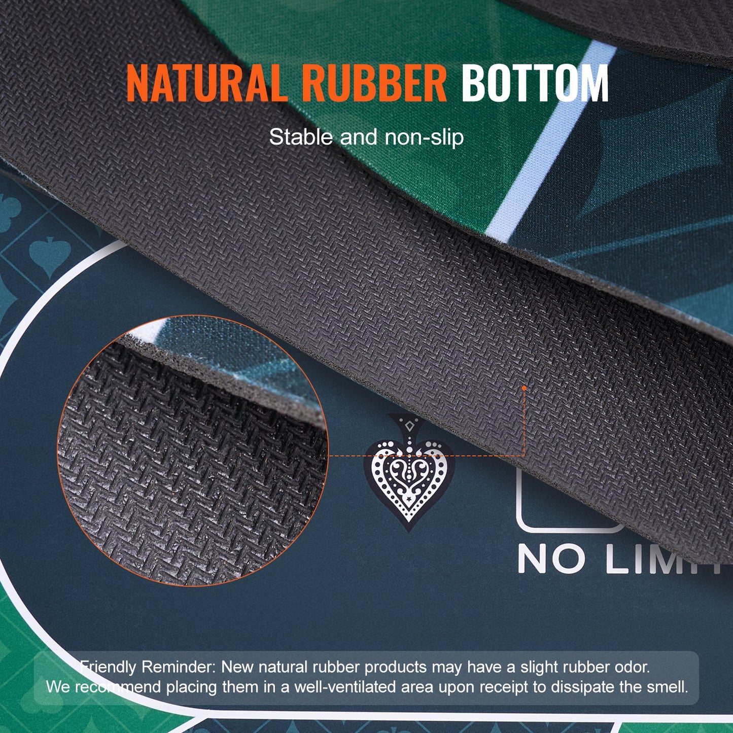 Pokerbordsskiva 70 x 35 tums pokermatta 6-8 spelare Vikbar med väska grön