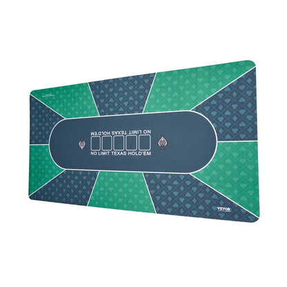Pokerbordsskiva 70 x 35 tums pokermatta 6-8 spelare Vikbar med väska grön