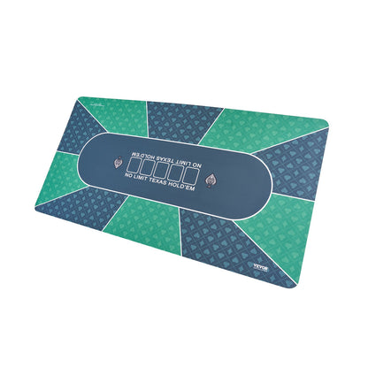 Pokerbordsskiva 70 x 35 tums pokermatta 6-8 spelare Vikbar med väska grön