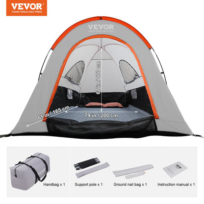 Truck Bed Tent, 6.4'-6.7' Pickup Truck Tent with Rain Layer and Carry Bag, Waterproof PU2000mm Double Layer Truck Tent, Accommodate 2-3 Person, for Camping Traveling Outdoor Activities