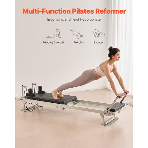 Foldable Pilates Reformer Pilates Machine Home Gym Exercise Equipment | EU
