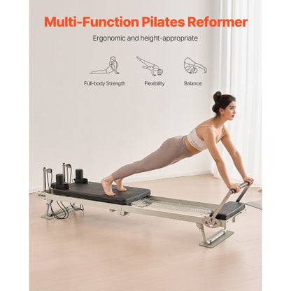 Foldable Pilates Reformer Pilates Machine Home Gym Exercise Equipment | EU