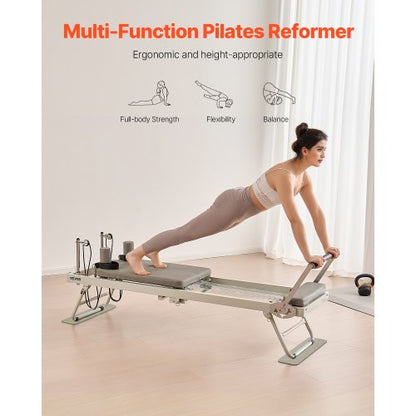 Foldable Pilates Reformer Pilates Machine Home Gym Exercise Equipment | EU