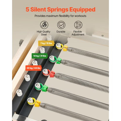 Foldable Pilates Reformer Wooden Pilates Machine Home Gym Equipment | EU