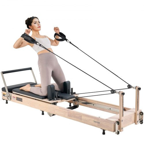Foldable Pilates Reformer Wooden Pilates Machine Home Gym Equipment | EU