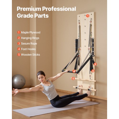 Wandmontiertes Pilates Reformer-Gerät Pilates-Sprungbrett Ahornholz | EU