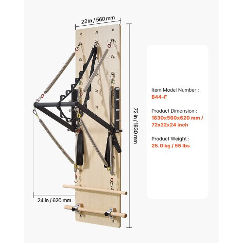 Wandmontiertes Pilates Reformer-Gerät Pilates-Sprungbrett Ahornholz | EU