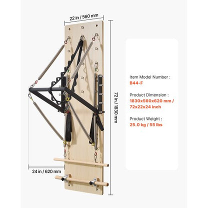 Wandmontiertes Pilates Reformer-Gerät Pilates-Sprungbrett Ahornholz | EU