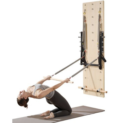 Wall Mounted Pilates Reformer Machine, Maple Wood Pilates Springboard, Exercise Equipment with Resistance Springs, Yoga Fitness Trainer, Suitable for Flexibility Balance, Home Gym Studio Workout